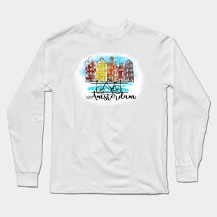 Amsterdam skyline city view Long Sleeve T-Shirt